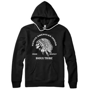 Sioux Tribe Native American Inspired Gift Pullover Hoodie