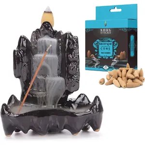 Onyx Falls Backflow Burner with Nag Champa Backflow Cones Set