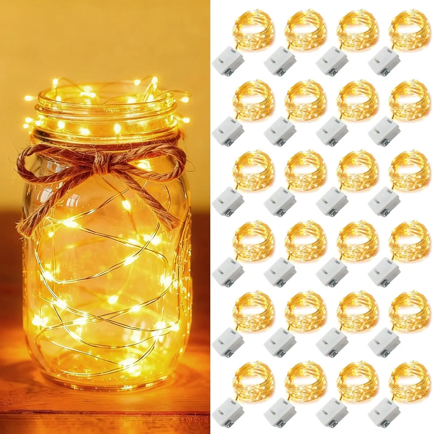 12-Piece Battery-Powered Warm White LED String Lights - Indoor-Outdoor Home Improvement Decor for Bedroom, Christmas Party, Dorm Room Tapestry Accent Lights