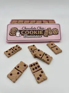 Chocolate Chip Cookie Dominoes Set, 3D Printed Domino Game with Storage Box, Unique Foodie Gift, Family Game Night, Gift for Her
