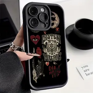 Gothic Love Moon 2026 Custom DIY Case, Slim Rugged Durable TPU iPhone Case, Personalized Custom Design Shockproof Cover Compatible with iPhone 17 16 15 14 13 12 11 Pro Max/Plus/Air/XR/XS