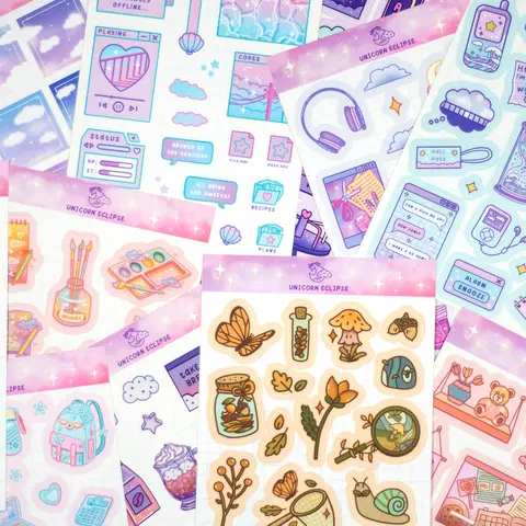 Decorative Sticker Sheets - Waterproof Paper with Unique Designs and High-Quality Print