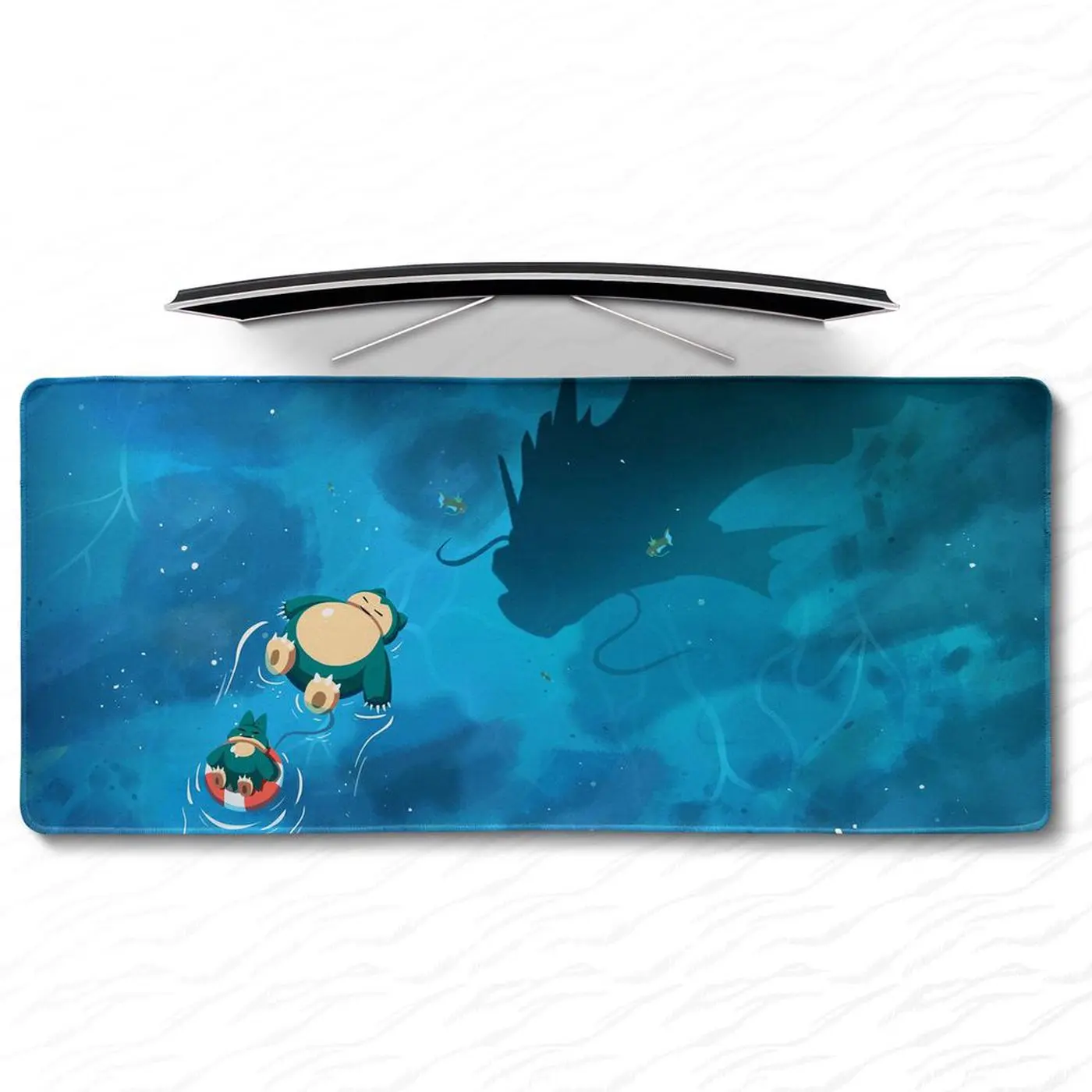 Snorlax Sunbathing in Water Mouse Pad, Gyarados Desk Mat, Gaming ...