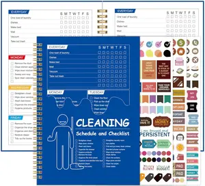 Cleaning Planner, Cleaning Schedule and Checklist, Undated Daily and Weekly Household Cleaning Checklist Planner, Organize Your Home to Keep Neat and Stress-Free