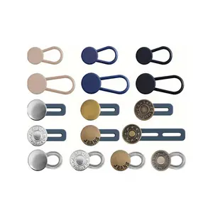 16pcs Seamless Adjustable Waistband Extender Buttons, Elastic Snap Fasteners for Jeans, Multi-Use Detachable Reusable Button Set, Repeat Use, Adjustable Fit