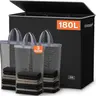 SOLEDI 180L Rectangular Degradable Polyester Waterproof Laundry Basket - Sturdy Metal Frame, Lid, Handle, 3-Section Extra Large Household Item Organizer for Couples, Clothes & Room Storage
