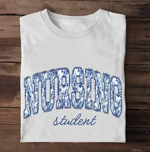 Gildan Heavy Cotton T-Shirt Nursing Student Shirt Future Nurse Tee Floral Nurse Week Gift Fit Soft Breathable Everyday Wear Top Womenswear