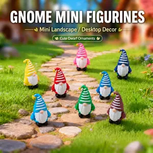 New Miniature Micro Landscape Dwarf Statue Set, 8 Styles Tiny Gnome Figurines, DIY Decorative Ornaments, Perfect for Crafting Projects