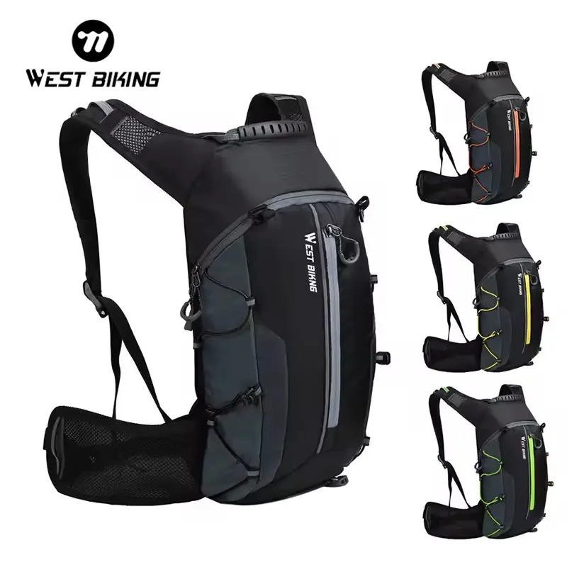 West Biking 10L Bicycle Backpack, Ultralight (280g) Foldable Polyester Rucksack for Cycling & Hiking, Breathable and Water-Repellent with Reflective Strips, 25*44Cm, 3 Months, Accessories