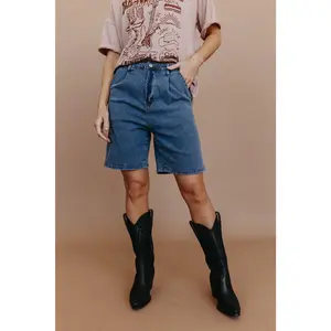 THE BRANDY HIGH-RISE BERMUDA DENIM SHORTS