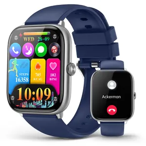 Smart Watch for Men Women (Answer/Make Calls), 2.06" AMOLED Large Display, Full Touch Screen with Heart Rate Blood Oxygen Sleep Monitor, IP68 Waterproof Smartwatch for Android iPhone