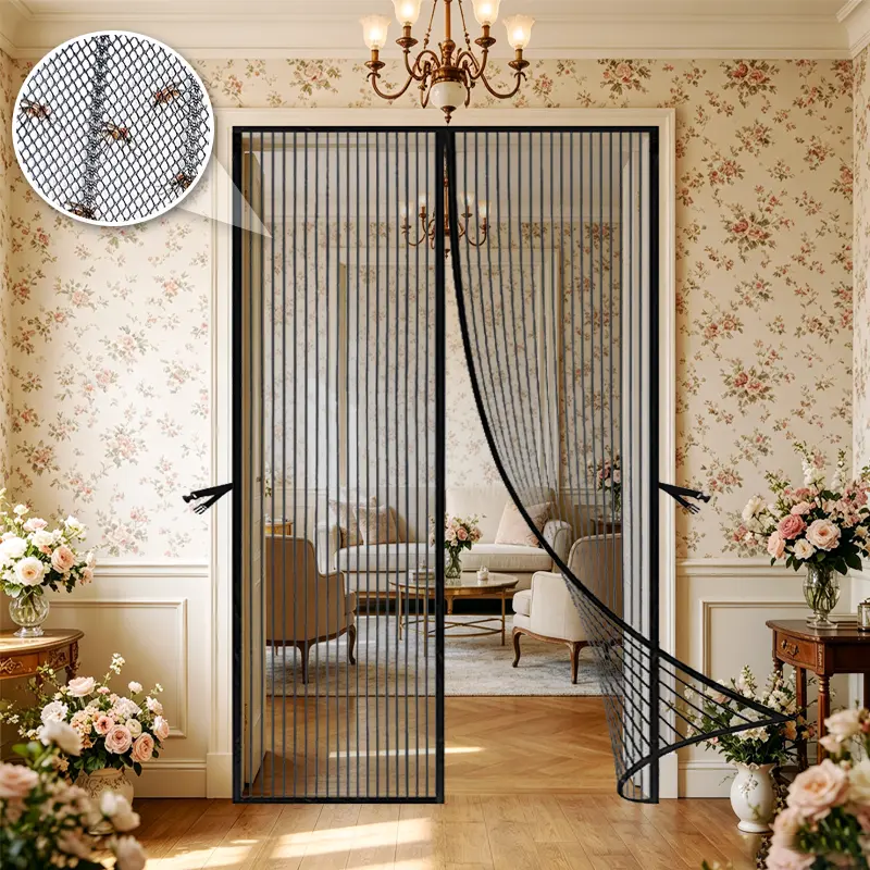 AIYYIPA [Summer Magnetic Door Screen] Heavy Duty Mosquito Net Curtain, Snaps Shut Automatically, Insect Protection and Ventilation Fly Screen for Home, Yard, Balcony, Bedroom - Classic Home Decor