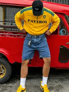 Brazil Colorblock Jacket, Pavtros Slogan Badge, World Cup Football Style, Half-Zip Design, Soft Fabric, Streetwear Essential