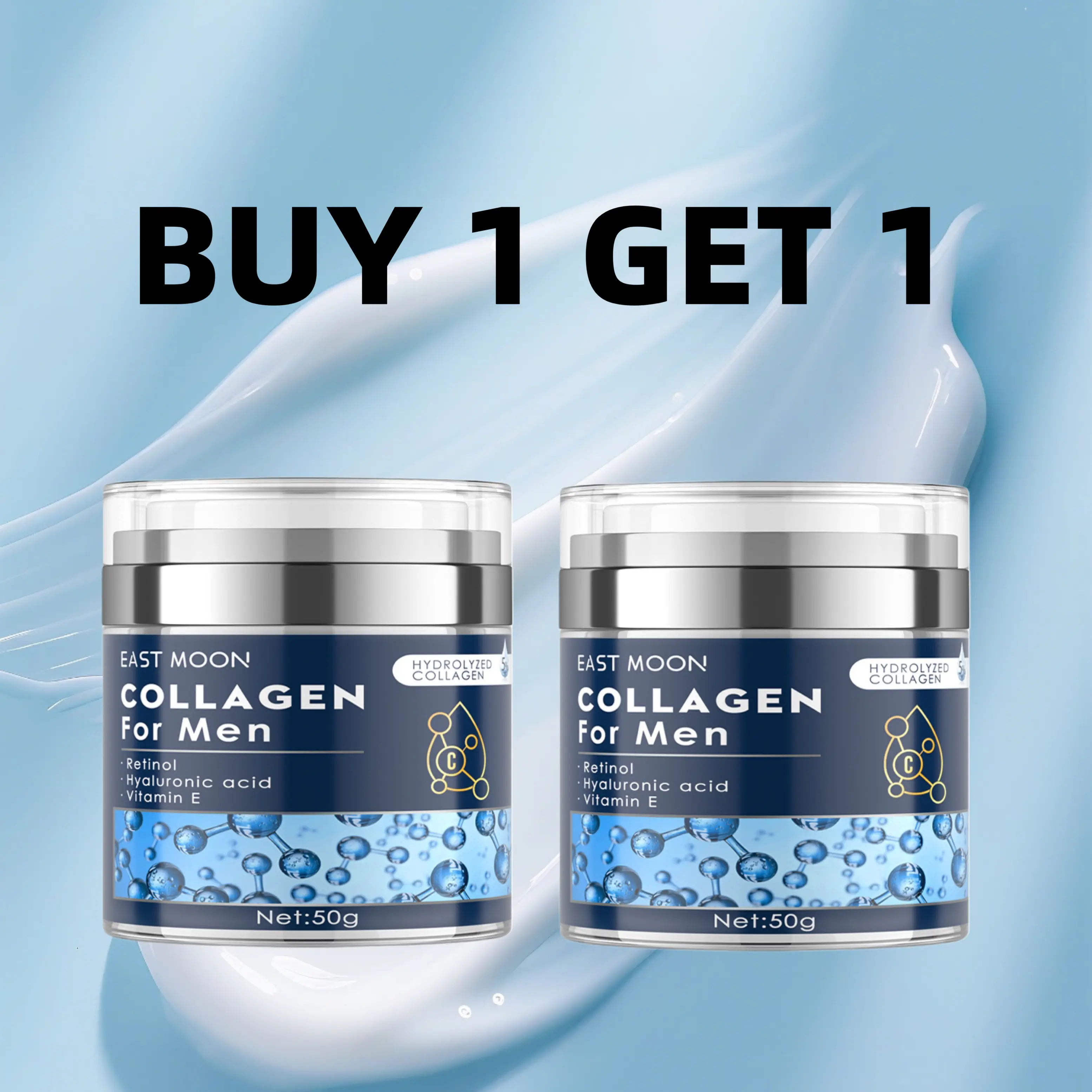 （BUY 1 GET 1)East Moon Men's Face Cream Smooth out fine Fine Lines Firming Skin Facial Care Moisturizing Lift CreamSkincare Comfort Men's Retinol Moisturizing Cream Moisture Moisturizer Repair Hydrate Hydrating Anti-Aging Aprs Peel Face Cream
