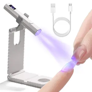 Portable ultraviolet lamp, nail gel curing lamp, 2-speed timer (20 seconds/60 seconds), LED display, adjustable stand. Rechargeable cordless mini LED nail lamp, suitable for drying various nail gel, highly suitable for use in salons and at home.