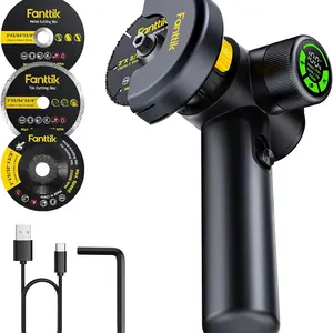 Fanttik M10 ACE Cordless Angle Grinder Brushless, 3 Inch Compact Cut Off Tool with LED Display, 3 Variable Modes, Double Security, Type-C Fast Charging, 10000RPM Mini Cutter with 4 Blades Home Metal