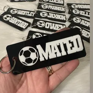 Acrylic Soccer bag tag / Soccer bag tag zipper charm