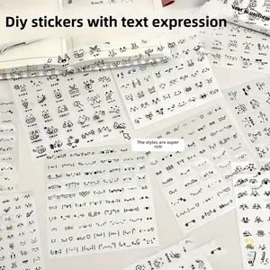 10 Pcs Waterproof Transparent Stickers, Cute Cartoon Emoticons, High-Quality Symbols for Students, Hand Account Decoration Material