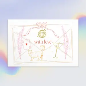 With Love Postcard - Classic Design, Blank Space for Personal Messages