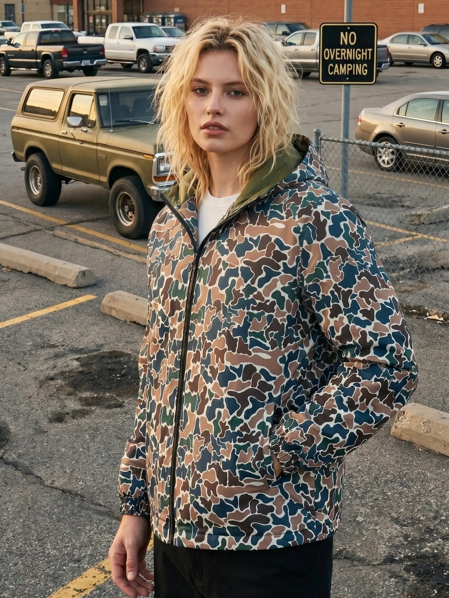 Women's Camouflage Hoodie Jacket - Full-Zip Hooded Pullover with Collar, Casual Camo Zipper Jacket for Daily Wear & Outdoor, Women's Clothing