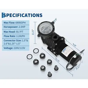 Garvee Swimming Pool Pump with Strainer Basket for Above Ground Pool
