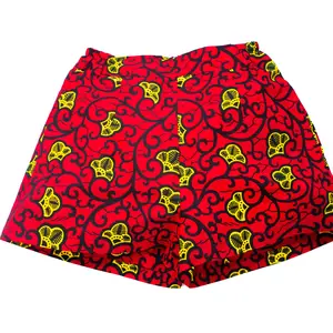 Red Ankara Shorts