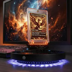 MAGECMOON Magnetic Levitation Photo Frame - Floating LED Starry Sky Gradient Display Screen suitable for collectible cards family and couple photos 360° rotation home and office decoration  Mother's Daygift