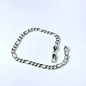 Figaro Bracelet Solid Silver 925  5MM 8''