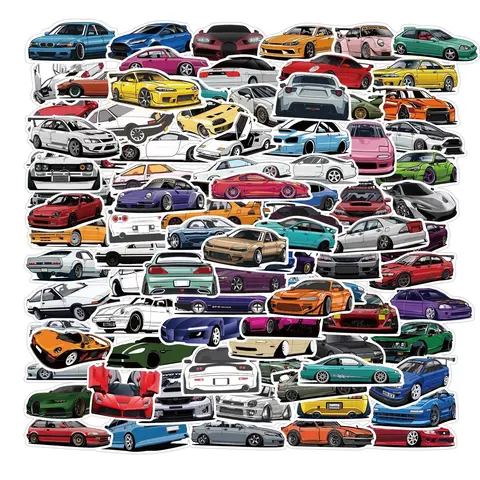 100/50PCS JDM Cars Stickers For Kids Toy Bicycle Motorcycle Skateboard Laptop Waterproof DIY Decals Automobile Decals Car Decorative Sticker Automotive Decals Decal Set