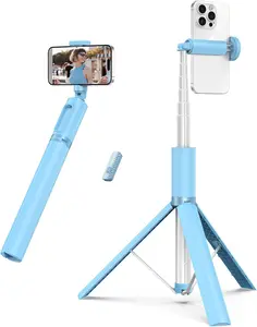 55" Selfie Stick Tripod, -in-one Extendable  Phone Tripod with Rechargeable  Remote for  and More, Fit 4.7-7 inch Smartphones, Blue