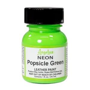 Angelus Neon Popsicle Green Paint, Acrylic Leather Paint, Flexible Will Not Crack Or Peel