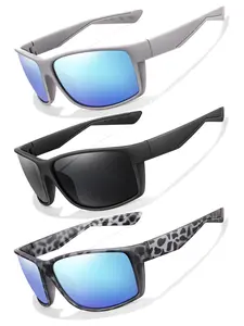 Polarized Sports Sunglasses, 3 Counts/set Unisex Outdoor Sports Sunglasses, Cycling Sunglasses, Sports Eyewear for Baseball, Softball, Cycling, Hiking, Running, Fishing, Driving, Wearable