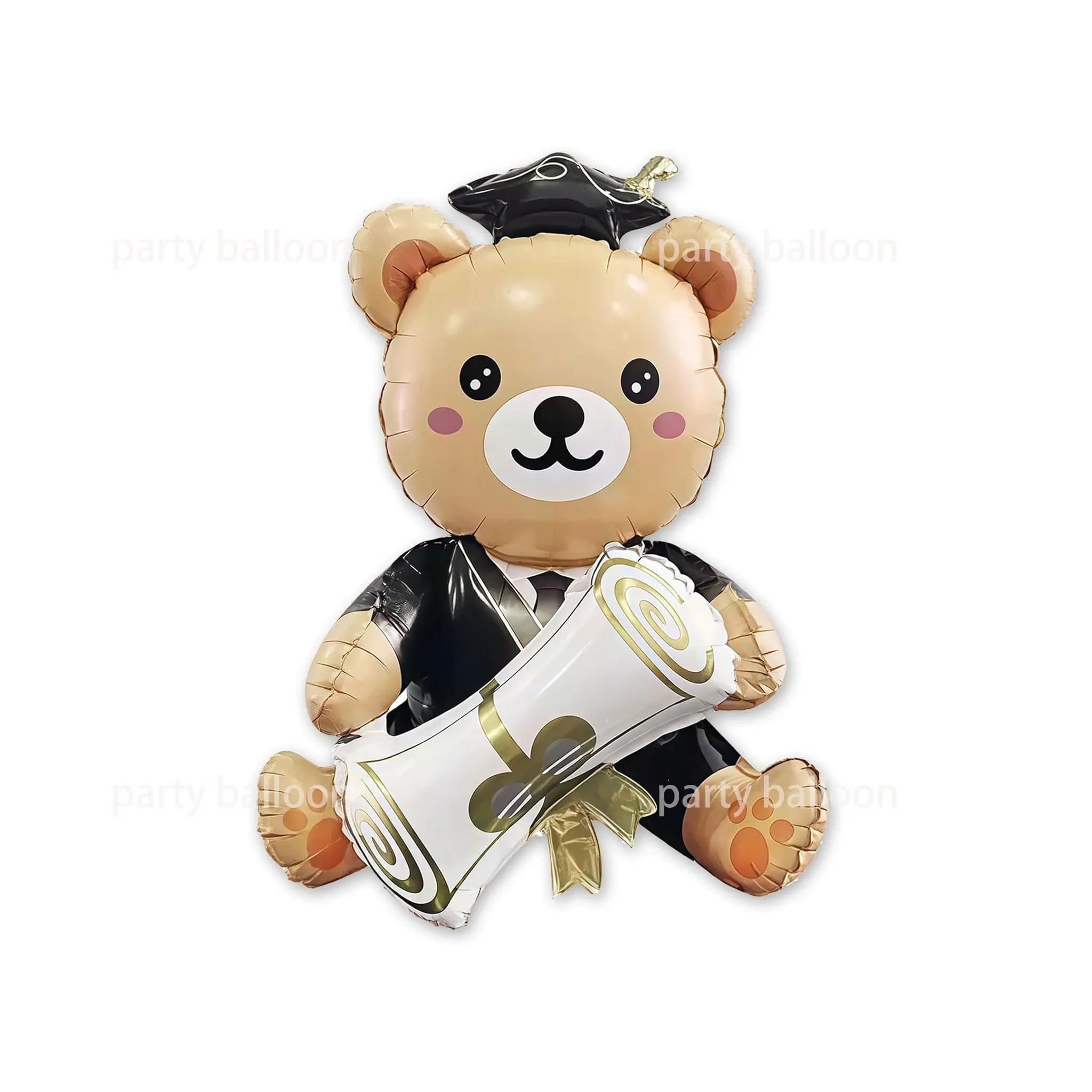 38 Inch Giant Graduation Bear Aluminum Foil Balloon, Perfect for School Events, Classroom Decor, Grad Photo Props, Campus Activities, Party Balloons Decorations
