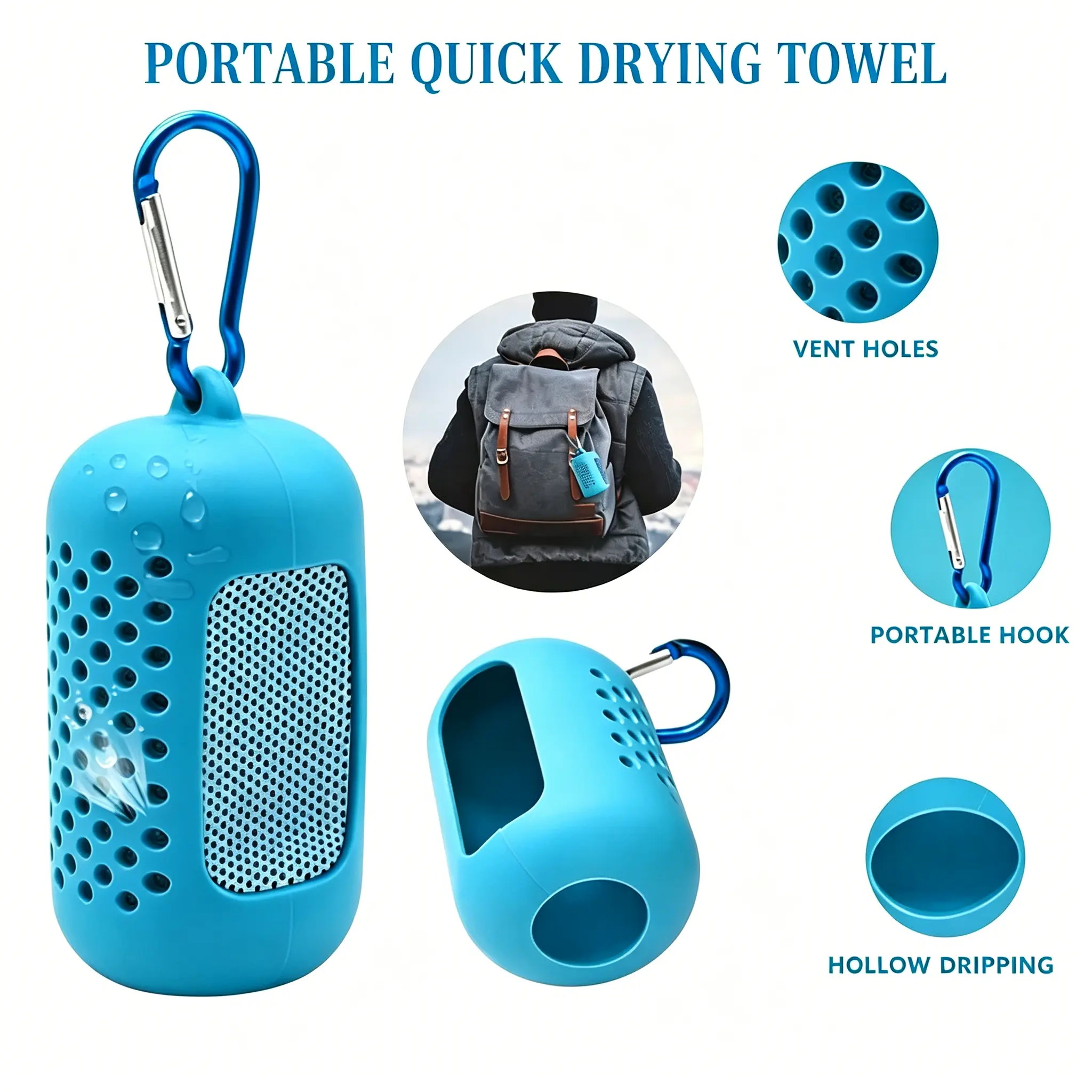 Portable Cooling Towel with Storage Bag, Soft & Breathable & Quick Drying Ice Towel for Yoga, Sports, Running, Gym Workouts, Camping, Fitness & More Outdoor Activities, 30*80cm Multifunctional Towel
