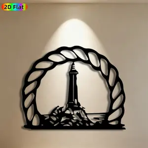 1pc Lighthouse Metal Wall Art,Lighthouse Statue Mural, Ideal Gift for New Year, Christmas, Coastal Decor Enthusiasts, Weather-Resistant Metal Wall Decor Wall Sculptures, Perfect for Outdoor Fence & Indoor Wall, Unique Year-Round Home Decor