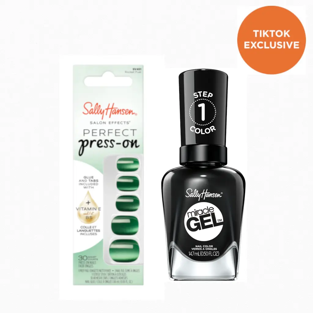 Sally Hansen Miracle Gel Nail Polish & Salon Effects Perfect Press-On Duo Bundle