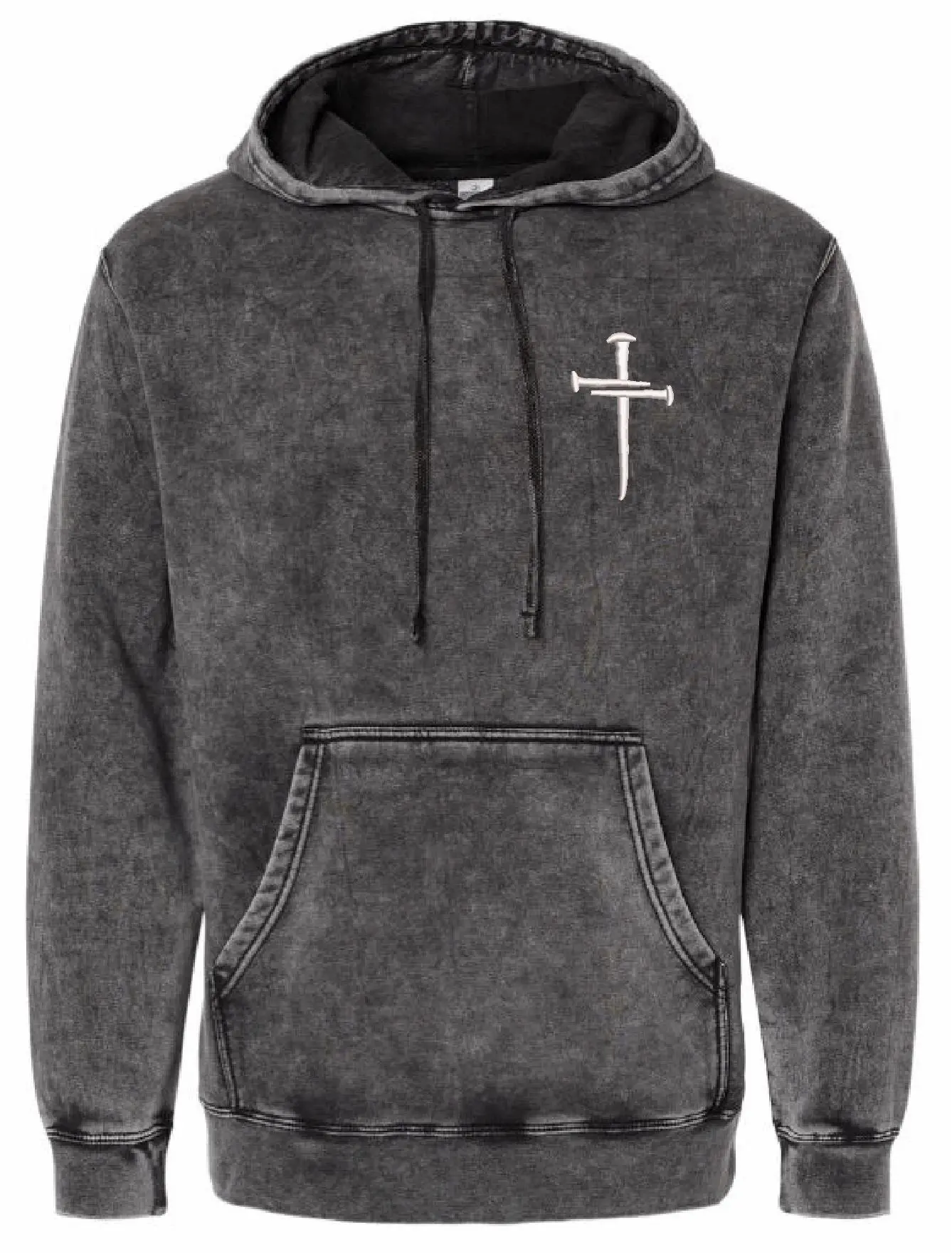 Christian Hoodie Christian Cross Cross Unisex Midweight Mineral Wash Long Sleeve Pullover PRM4500MW Independent Trading Company Tops
