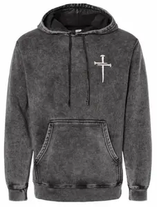 Christian Hoodie Christian Cross Cross Unisex Midweight Mineral Wash Long Sleeve Pullover PRM4500MW Independent Trading Company Tops