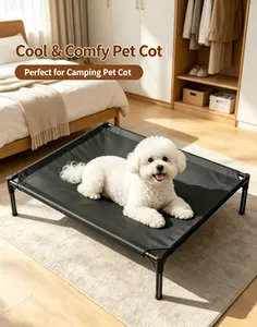 Oversized Mesh Dog Bed, Elevated Cooling Pet Cot with Breathable Fabric, Durable Raised Bed for Large & Giant Dogs, Ideal for Summer & Outdoor textilene