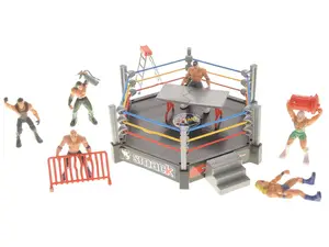 Dusky Shark Wrestling Stage Ring with 12 Figures – Smack Action Play Set