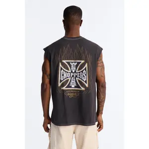 West Coast Choppers Motorcycle Club Muscle Tee - Black Wash
