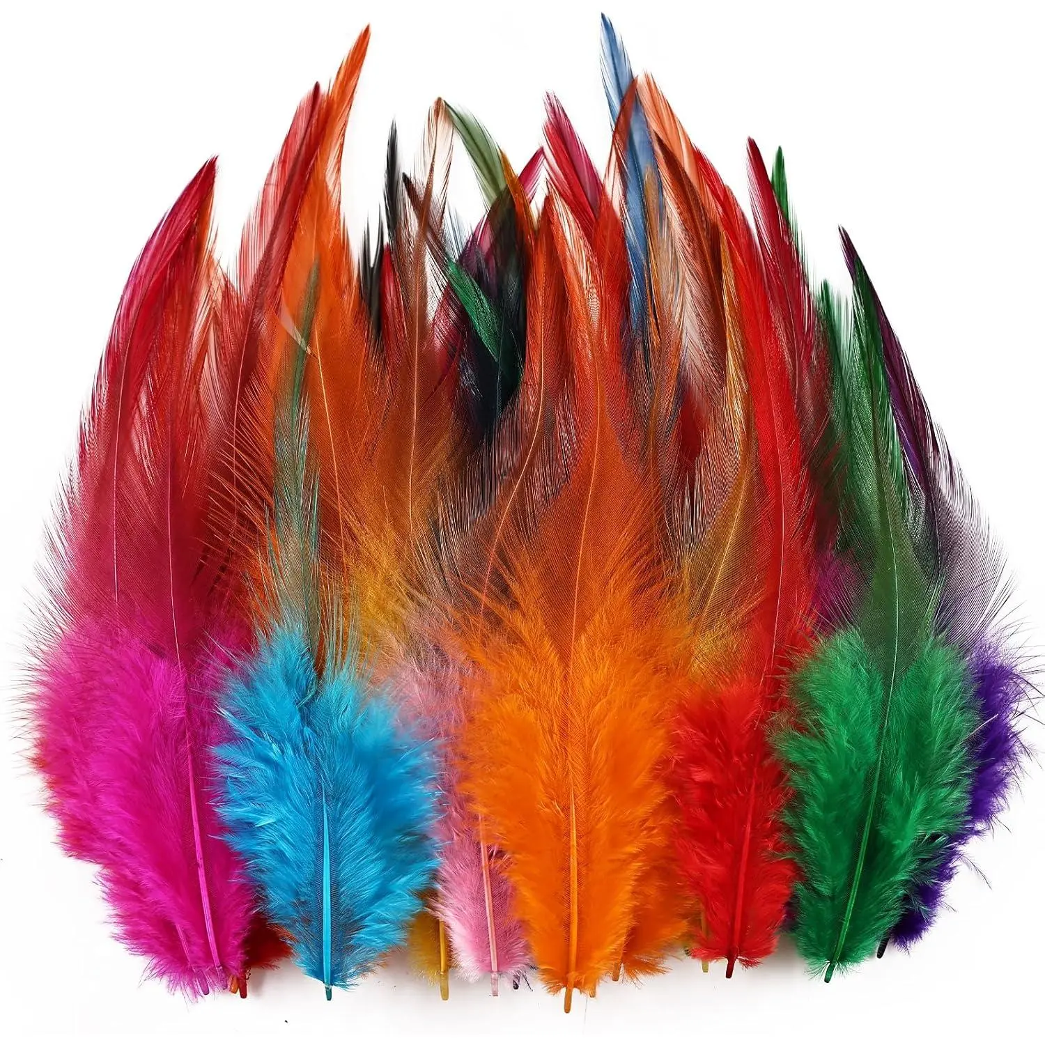 Feathers for Crafting,240pcs 5-7inch Colorful Craft Rooster Feathers,Saddle Hackle ,Bulk Feathers for Wedding Home Party,Dream Catcher Supplies and DIY Crafts