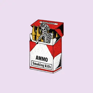 Tactical Skeleton Ammo Box Sticker, Dark Satirical Humor Decal, Military Style Illustration Decal for Laptop, Backpack, Gear Case