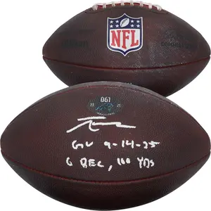 Tetairoa McMillan Carolina Panthers Autographed Game-Used Football vs. Arizona Cardinals on September 14, 2025 with Multiple Inscriptions - #61 - Fanatics Authentic Certified