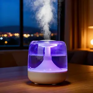 Portable Humidifier with RGB Lights 650ML Large Capacity USB Powered Essential Oil Diffuser for Bedroom & Desktop Use
