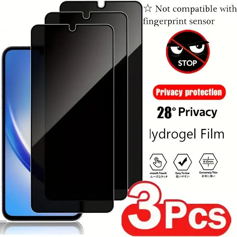 3Pcs Privacy Tempered Glass for Samsung Galaxy S25 Ultra S20 Plus S24 Ultra Screen Protector for Samsung S21FE S22 S23 Plus Film