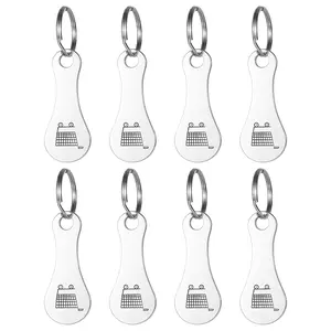 2/4/6/8Pcs Stainless Steel Shopping Cart Token Keychain, Minimalist Pendant, Pratical Key Ring for Shopping Cart Use, Convenient Gift for Family, Lightweight Keychain