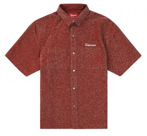 Supreme Lurex Short Sleeve Button Up Shirt Red