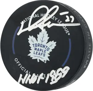 Darryl Sittler Toronto Maple Leafs Autographed Official Game Puck with "HHOF 1989" Inscription - Fanatics Authentic Certified
