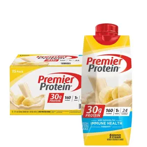 30g High Protein Shake Banana & Cream 11 fl oz 15 Pack with Immune Health Support